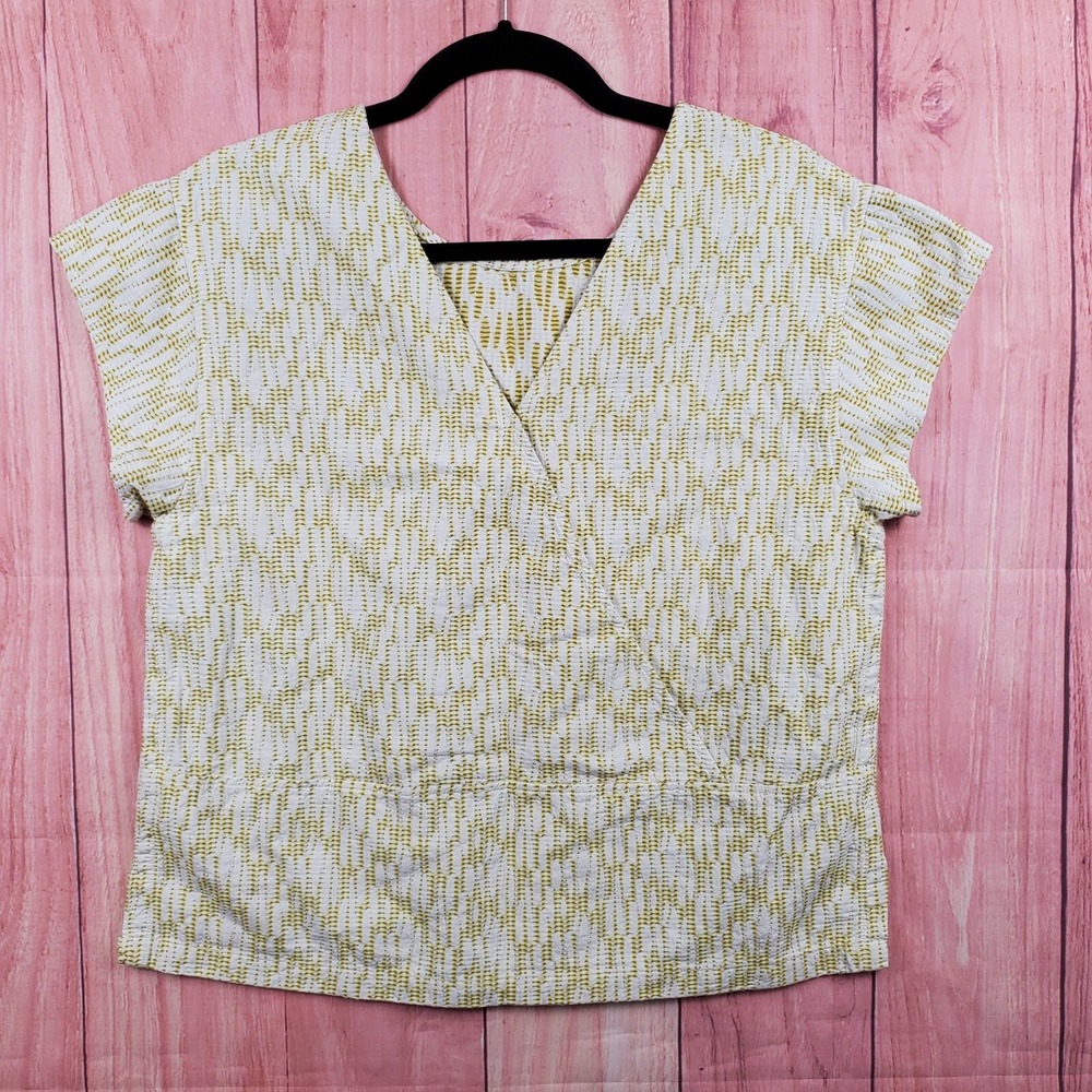 REI Cap Sleeve Shirt Womens Sz S Stretch Hiking Active V-Neck Trail Top